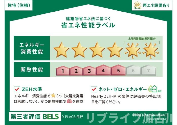 D-PLACE良野の省エネ性能ラベル