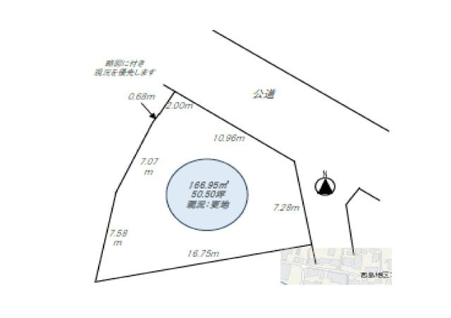 大久保町西島　土地５０坪の土地図