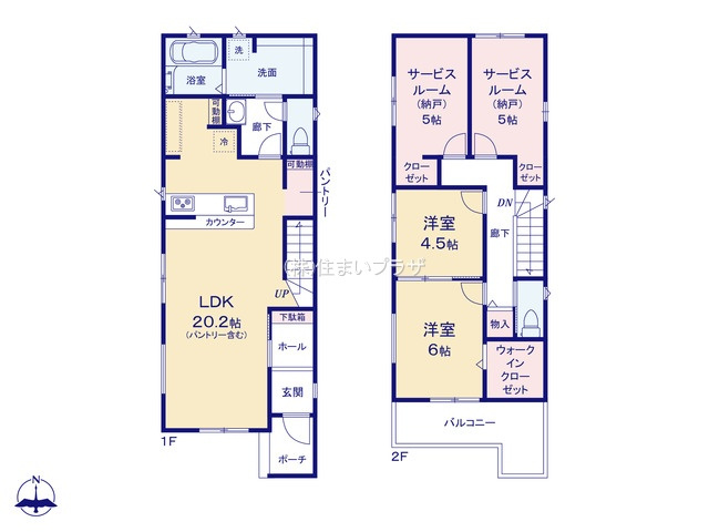 仲介手数料無料）江南市第1古知野町大塔　１号棟の間取り