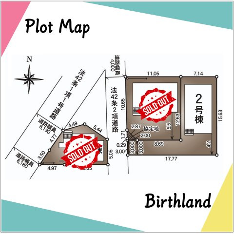 新築戸建・新築建売　郡山市富田町第22　大島小・第六中の区画図|駐車スペース1台可能です！（車種による）国道49号線や国道4号線が近くお車でのアクセス良好！