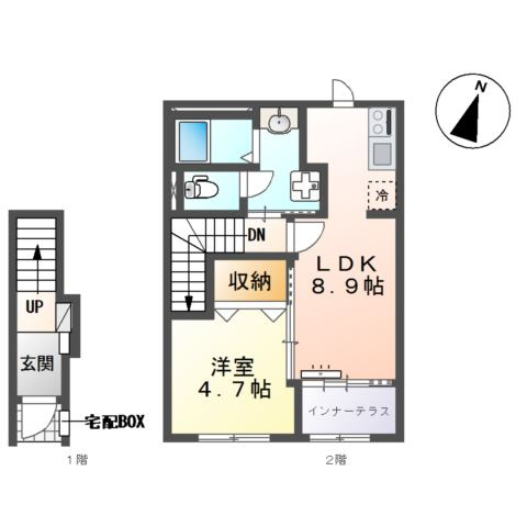 飛龍　高坂（東松山市高坂アパート新築工事）の間取り