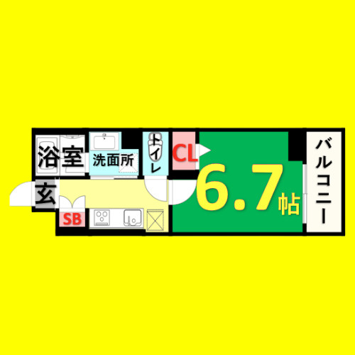 アスピラシオン尾頭橋　名古屋市賃貸　仲介手数料無料の間取り