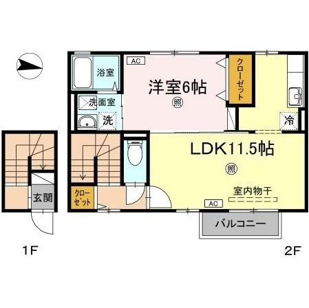 【間取り】 | ファインシーク　B棟