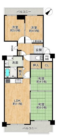 ラウンドシティフドウ香里南B棟の間取り|◆令和8年5月下旬リフォーム完了！手直しなしでお住まいいただけます！