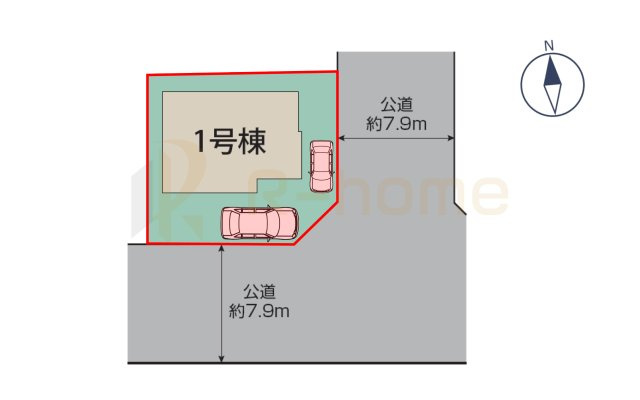牛久市南7丁目17期　新築戸建て　1号棟の区画図|大きなお買い物だからこそ、メリット・デメリットを伝えさせて頂きます。
R-homeにお任せください♪