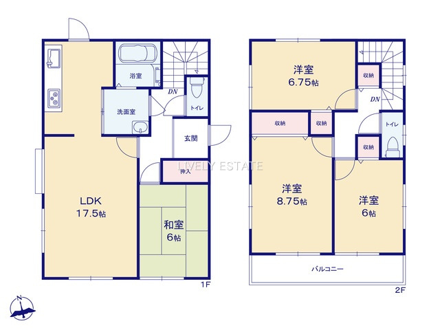 越谷市大字増林 中古戸建の間取り