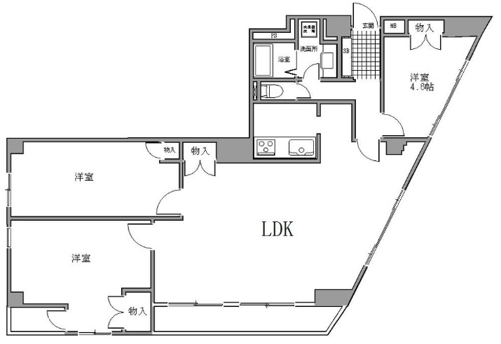 アルトTの間取り|南向きバルコニー3面角部屋100平米超えの3LDK