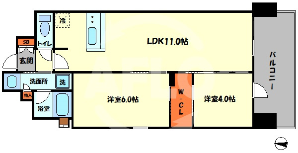 Vievle靭公園Q　西船場小学校区の間取り|Vievle靭公園Q（ヴィーブル靭公園Q）　間取り