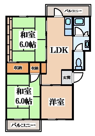 【間取り】 | 晴美台B団地