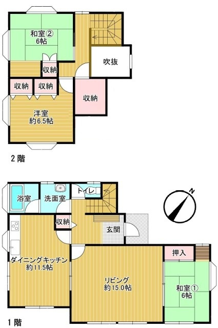 美鈴が丘東1丁目　戸建の間取り|広い土地にゆとりの間取り。家族が繋がる続き間と、独立性が高い居室が暮らしの快適性を保つ間取りです。