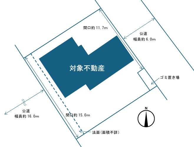 美鈴が丘東1丁目　戸建の区画図|公簿面積218.05平米。良好な住環境を守るための規制が厳しいエリアで土地としても魅力的な物件です。