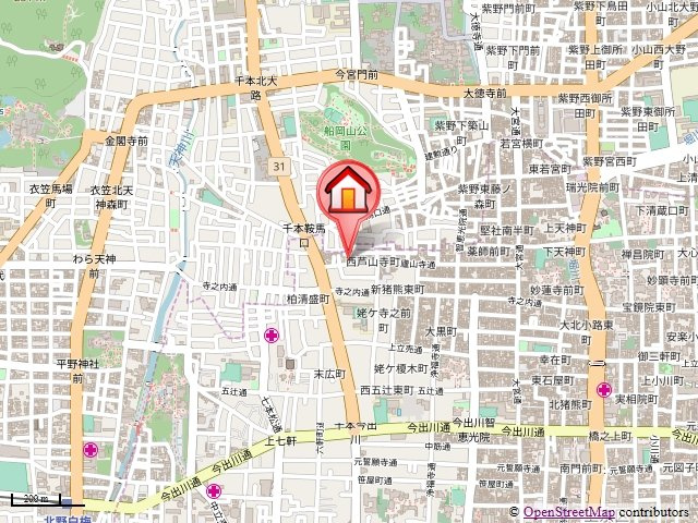 アールグランツ蘆山寺千本の地図
