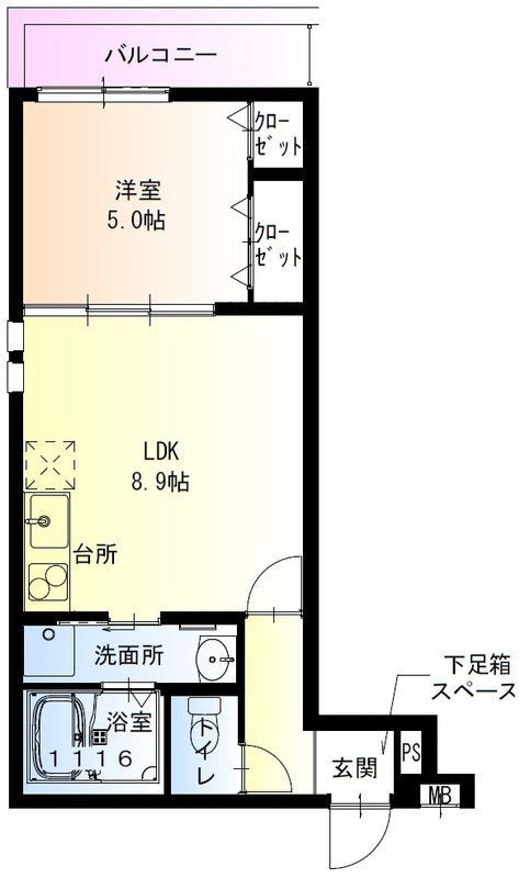 フジパレス住吉遠里小野の間取り
