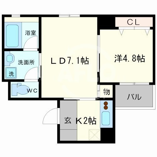 アモーレ本町ウエスト　明治小学校区の間取り|AMORE HOMMACHI WEST（アモーレホンマチウエスト）　開放感ある間取
