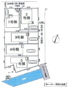 CRADLE GARDEN 川越市新宿町第8　新築分譲住宅 全5棟の区画図