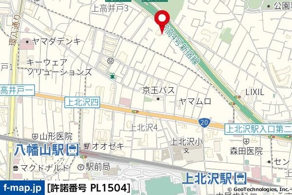 フェニックス上北沢ツインコートの地図