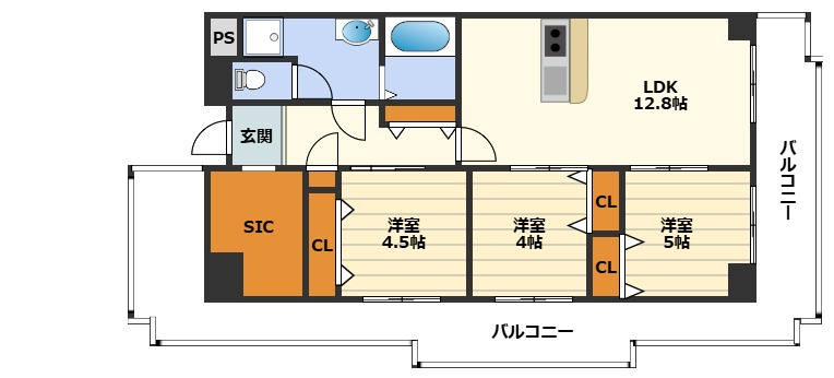 レック北梅田の間取り