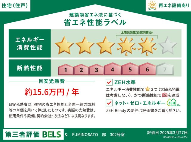 ＆　FUMINOSATOの省エネ性能ラベル