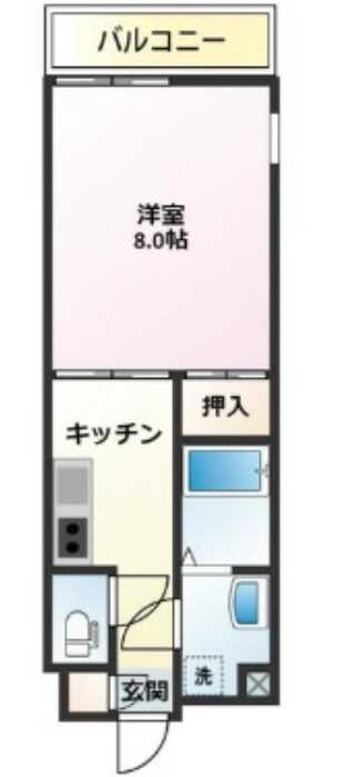 イーストヴァリュー弦巻　角部屋　オートロック　独立洗面台の間取り