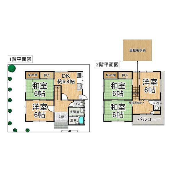 生駒郡三郷町三室1丁目　中古戸建の間取り|■広々５ＤＫの間取り！大容量の屋根裏収納など、ご家族のお住まいにピッタリです！