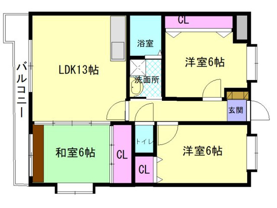 アメニティ旗崎の間取り