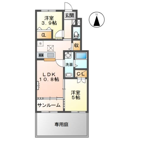 富山市黒崎新築アパートの間取り