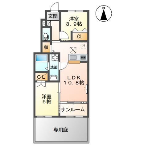 富山市黒崎新築アパートの間取り