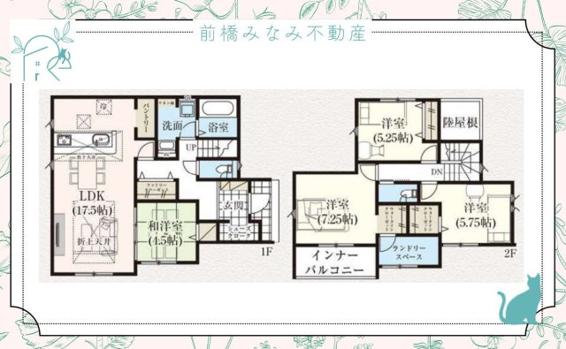 【新築】富岡市下高瀬　１号棟(全５棟)　グラファーレ　新築建売分譲の間取り