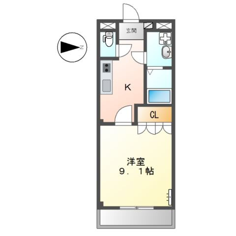 【間取り】 | エルヴェ東小向Ⅱ