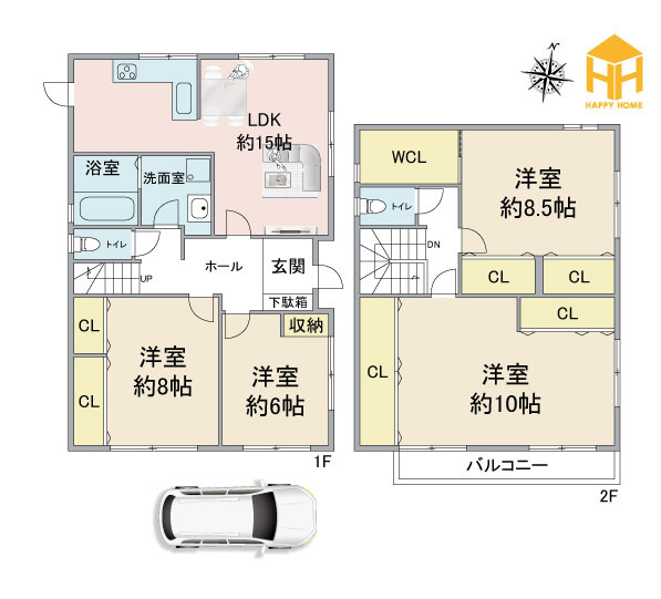 宝塚市売布1丁目中古一戸建て│4LDK＋駐車1台可の間取り|※現況と図面が異なる場合現況を優先いたします。