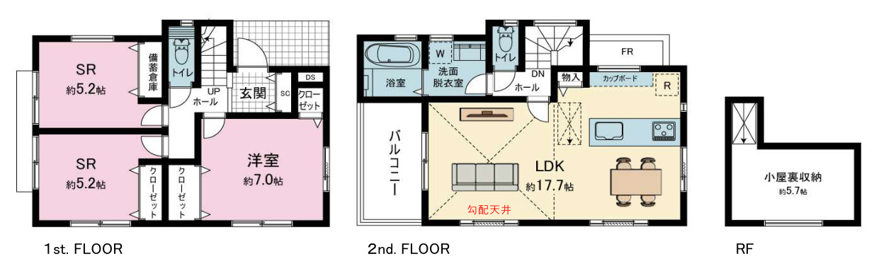 泉区下和泉5丁目 新築戸建 4440万円の間取り