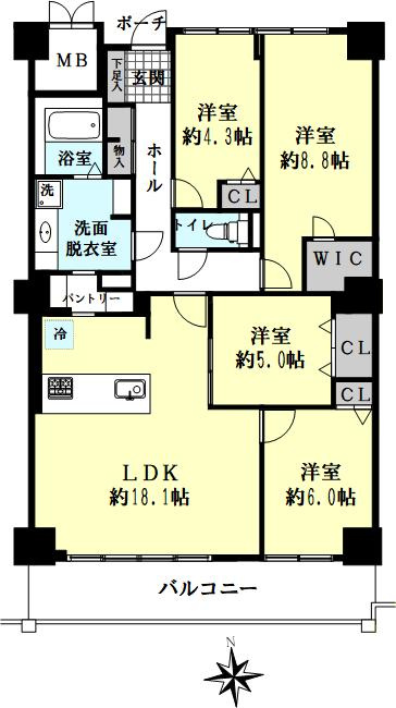 オーク・スクエア西神中央６番館の間取り