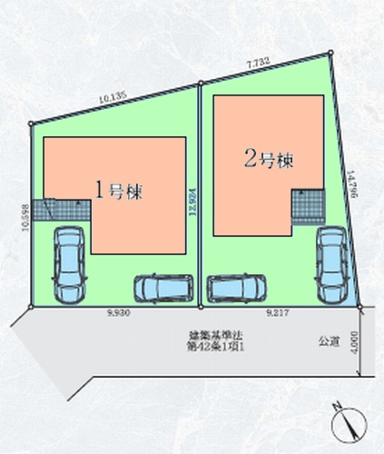 【仲介手数料０円】藤沢市本藤沢3期　新築一戸建て　全2棟の区画図|藤沢市本藤沢3期　新築一戸建て　全2棟