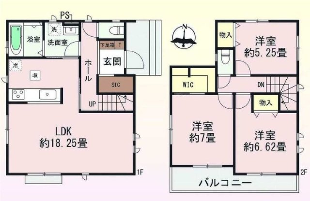 新築　前橋市古市町　Heartful　Town　A号棟の間取り|建物面積92.11㎡　広々18.2帖のLDK♪シューズインクローク・ウォークインクローゼット・各部屋収納付きで便利です！二部屋分のバルコニーはお洗濯物が沢山干せます◎
						
