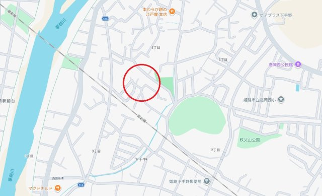 姫路市下手野4丁目  JR姫新線「播磨高岡駅」徒歩17分の地図