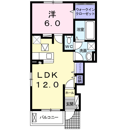 ヴィラ　ドゥ　グレーヌ梅ケ谷Ｃの間取り