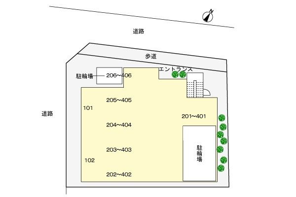 シャトレエレガンの駐車場