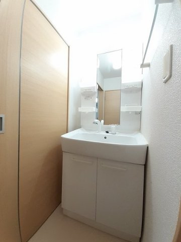 レア・ステーションⅡの洗面所|ゆったりとスペースのある洗面所