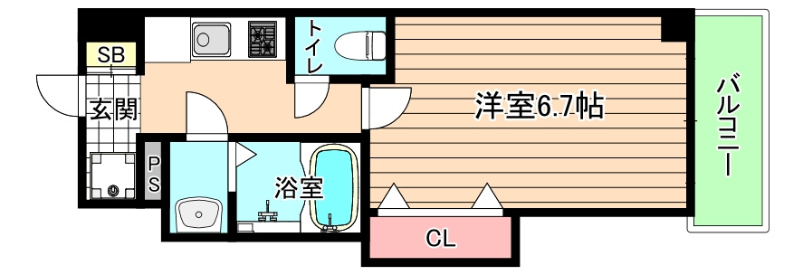 大阪市都島区都島北通１丁目の賃貸マンションの間取り
