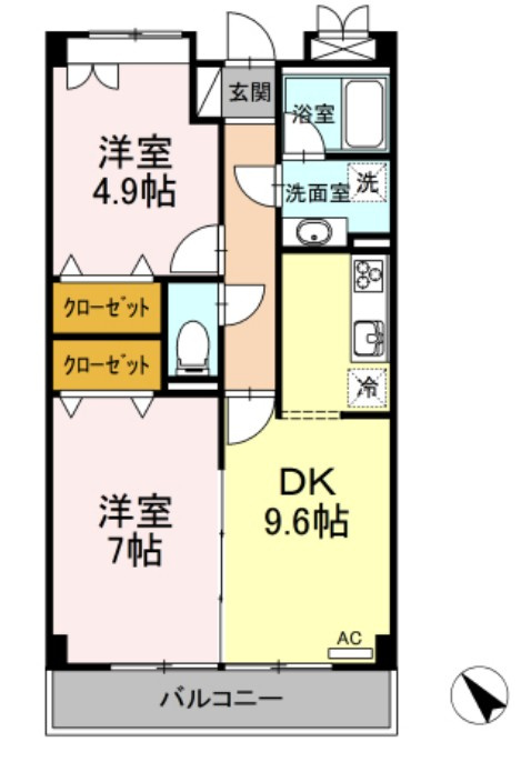 川崎市麻生区はるひ野４丁目の賃貸マンションの間取り