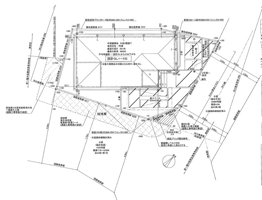 越谷市大字三野宮 新築分譲住宅の区画図
