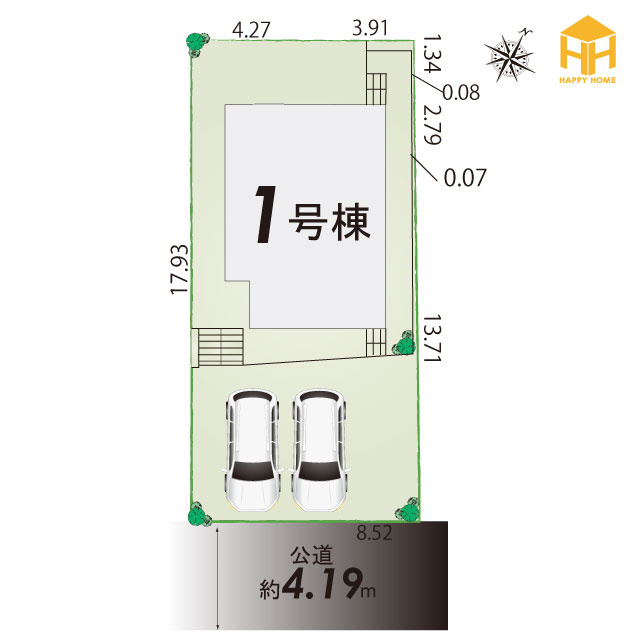 テラシエ泉ガ丘新築一戸建て│4LDK+並列駐車2台可の区画図|全1区画の分譲地です。