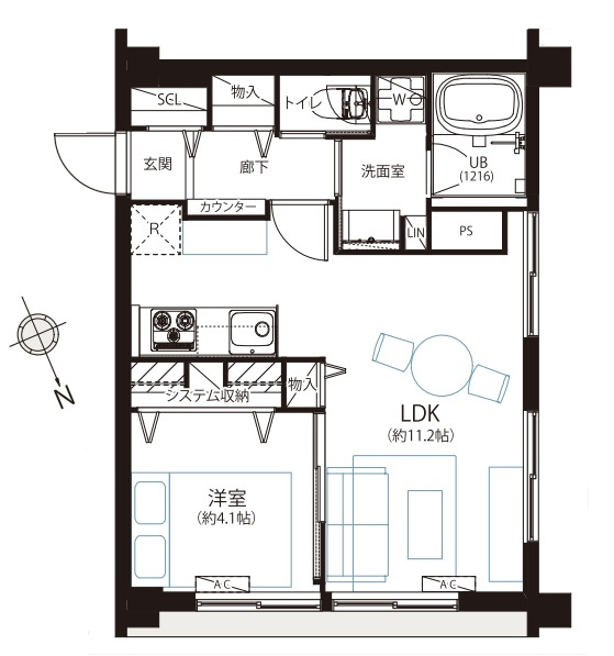 城北台マンションの間取り