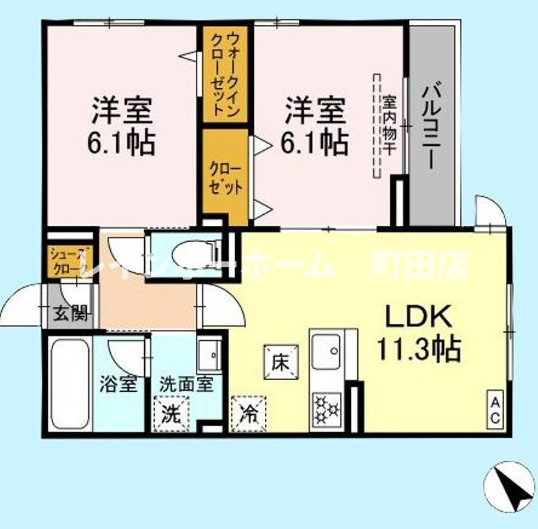 D Paina 鴨居Ⅱ※初期費用分割あと払いサービス利用可能物件の間取り