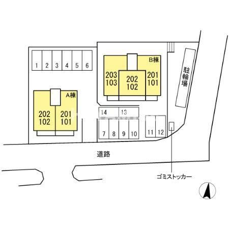 ランチヒル真崎B棟の区画図