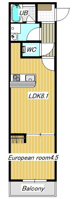 船橋市山野町の賃貸マンションの間取り|反転