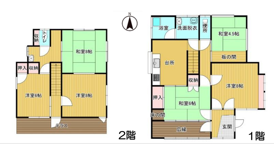 【中古戸建】高崎市上豊岡町の間取り|■間取り図｜敷地面積：195.65（約59.18坪）　建物面積：103.88（約31.42坪）