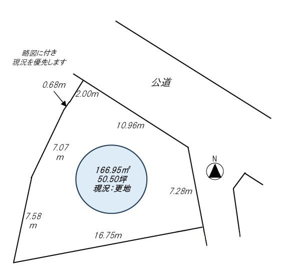 明石市大久保町西島　土地の土地図|約50.50坪です。