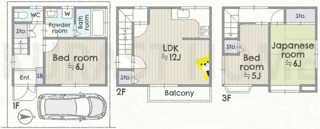 京都市伏見区久我石原町　中古戸建の間取り