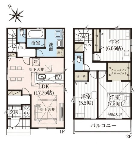 [新築住宅] 鴻巣市吹上本町 3期 全2棟の間取り